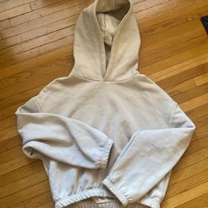 Cream colored Zara crop top hoodie